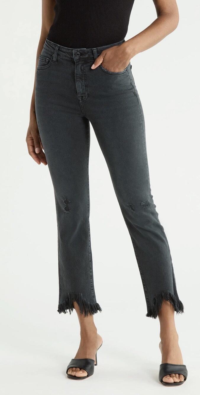 NWT $245 Simkhai River High Waist Straight-Leg Jeans Vintage Noir Size 28x28